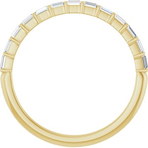 14K Yellow Gold Straight Baguette 2 X 1 Mm Polished 1/5 Ctw Natural Diamond Anniversary Band Size 7