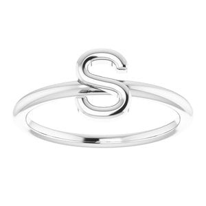 Sterling Silver Initial S Ring Size 7