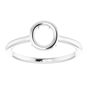 Sterling Silver Initial O Ring Size 7