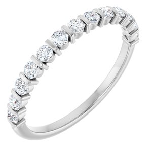 14K White Gold Round 2 Mm Polished 3/8 Ctw Lab-Grown Diamond Anniversary Band Size 7