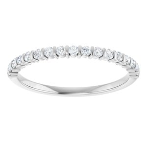 14K White Gold Round 1.5 Mm Polished 1/5 Ctw Lab-Grown Diamond Anniversary Band Size 7
