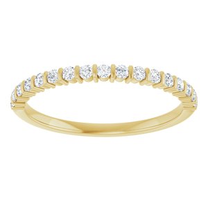 14K Yellow Gold Round 1.5 Mm Polished 1/5 Ctw Lab-Grown Diamond Anniversary Band Size 7