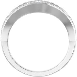 14K White Gold Round 3.1 Mm Polished 3/4 Ctw Lab-Grown Diamond Contour Band Size 7