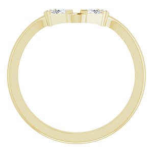 14K Yellow Gold Natural Diamond Polished 1/6 Ctw Natural Diamond Matching Band Size 7