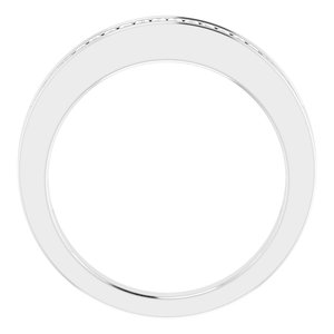 14K White Gold Straight Baguette 2.4 X 1.2 Mm G-H Si2 1/2 Ctw Natural Diamond Anniversary Band Size 8