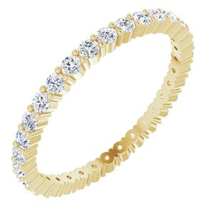 14K Yellow Gold Round 1.5 Mm G-H Si2-Si3 1/2 Ctw Natural Diamond Eternity Band Size 5.5