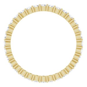 14K Yellow Gold Round 1.5 Mm G-H Si2-Si3 1/2 Ctw Natural Diamond Eternity Band Size 5.5