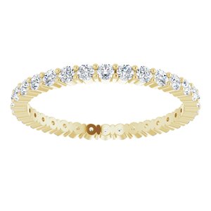 14K Yellow Gold Round 1.5 Mm G-H Si2-Si3 1/2 Ctw Natural Diamond Eternity Band Size 5.5