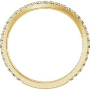 14K Yellow Gold Natural Diamond Round 1.3 Mm Polished 1/3 Ctw Daimond French-Set Matching Band Size 7