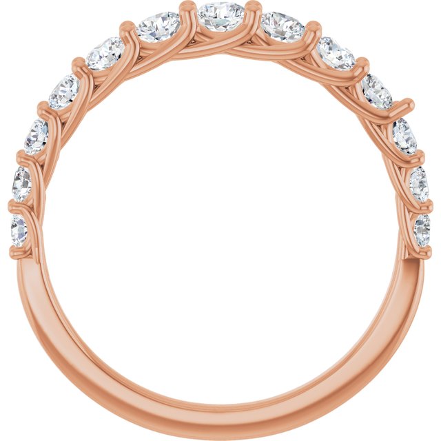 14K White Or Rose Gold Round Polished 3/4 Ctw Lab-Grown Diamond Anniversary Band, Size 7