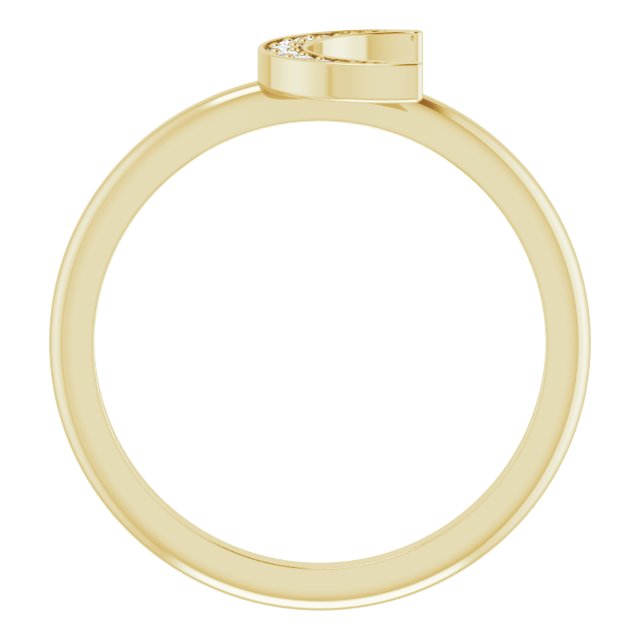 14K White Or Yellow Gold Or Sterling Silver Round Polished .04 Ctw Natural Diamond Stackable Crescent Ring, Size 7