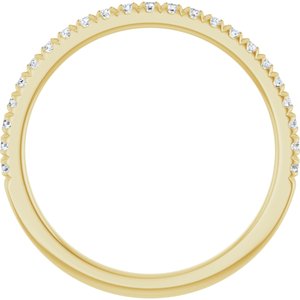 14K Yellow Gold Round 1.3 Mm Polished 1/4 Ctw Lab-Grown Diamond French-Set Anniversary Band Size 7