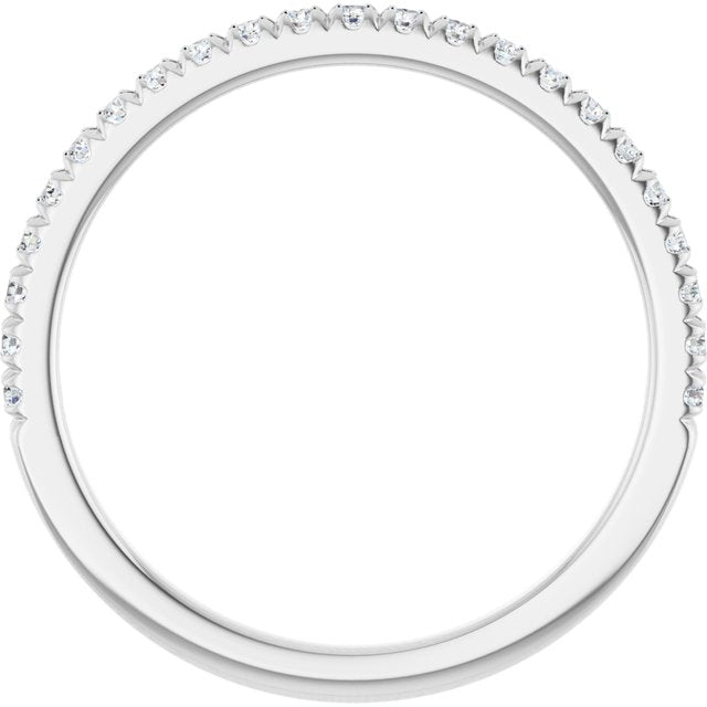 14K Yellow Or White Gold Or Platinum Round Polished Lab-Grown Diamond French-Set Anniversary Band, Size 7