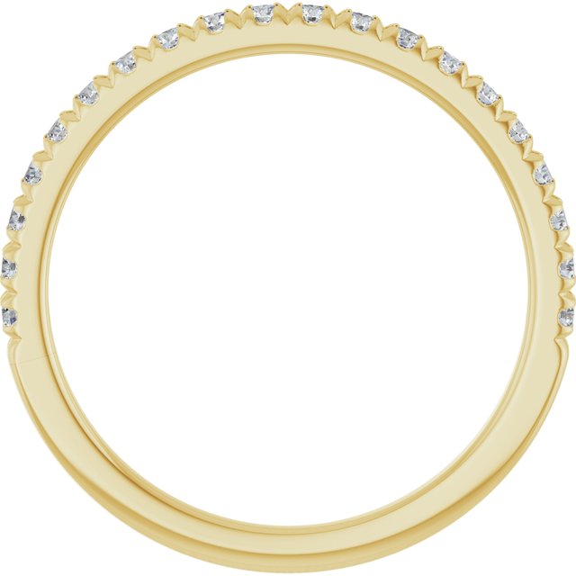 14K Yellow Or White Or Rose Gold Or Platinum Round Polished Natural Diamond French-Set Anniversary Band, Size 7