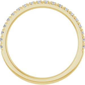 14K Yellow Gold Round 1.5 Mm Polished 1/4 Ctw Lab-Grown Diamond French-Set Anniversary Band Size 7