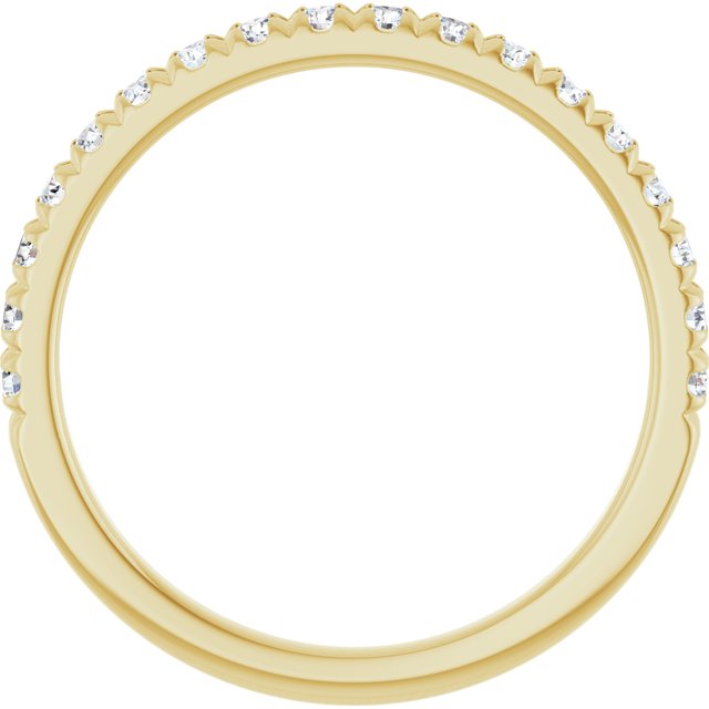 14K Yellow Or White Or Rose Gold Or Platinum Round Polished Natural Diamond French-Set Anniversary Band, Size 7