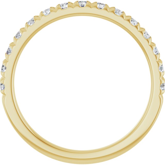 14K Yellow Or White Or Rose Gold Or Platinum Round Polished Natural Diamond French-Set Anniversary Band, Size 7