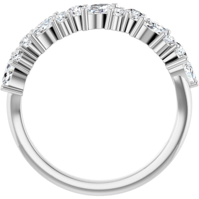 14K White Or Yellow Gold Marquise 4.25 X 2.25 Mm Polished 3/4 Ctw Natural Diamond Anniversary Band, Size 7