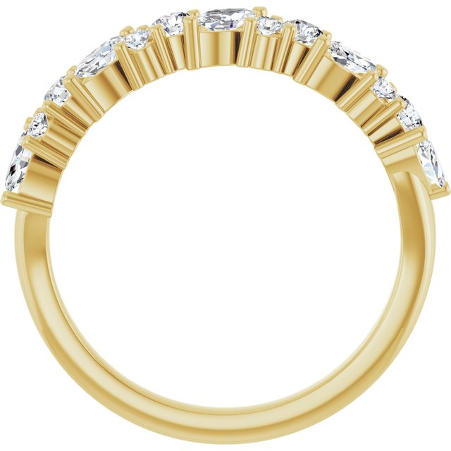 14K White Or Yellow Gold Marquise 4.25 X 2.25 Mm Polished 3/4 Ctw Natural Diamond Anniversary Band, Size 7