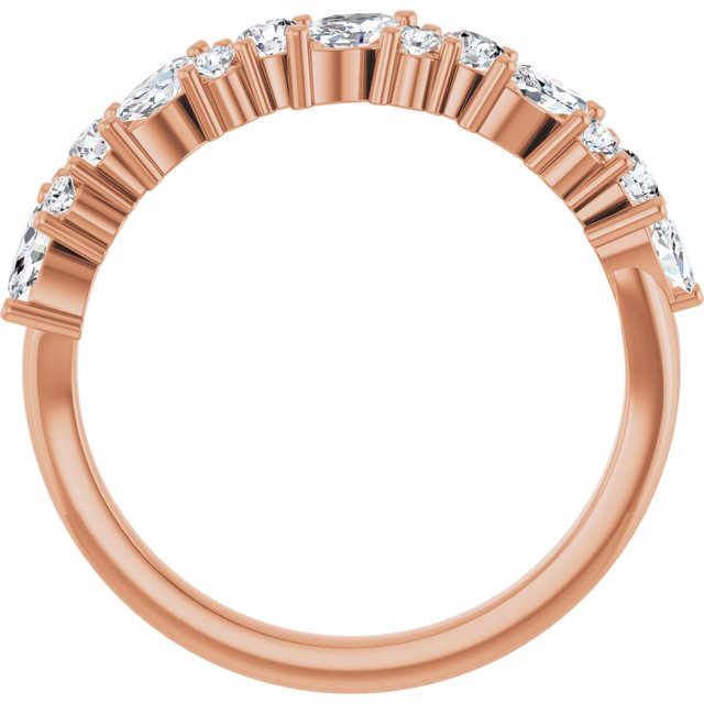 14K White Or Rose Gold Marquise 4.25 X 2.25 Mm Polished 3/4 Ctw Lab-Grown Diamond Anniversary Band, Size 7