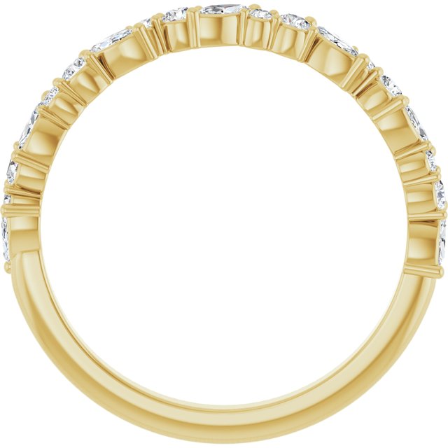 14K White Or Yellow Or Rose Gold Marquise 3 X 1.5 Mm Polished 1/3 Ctw Natural Diamond Anniversary Band, Size 7