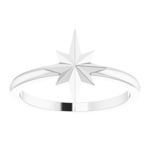 Sterling Silver Polished Star Ring Size 7
