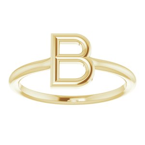 14K Yellow Gold Initial B Ring Size 7