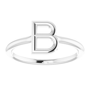 Sterling Silver Initial B Ring Size 7