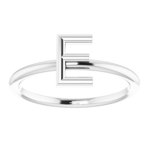 Sterling Silver Initial E Ring Size 7