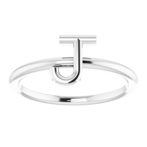Sterling Silver Initial J Ring Size 7