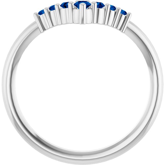 14K White Or Rose Gold Or Sterling Silver Round 2.25 Mm Polished Natural Diamond Graduated V Ring