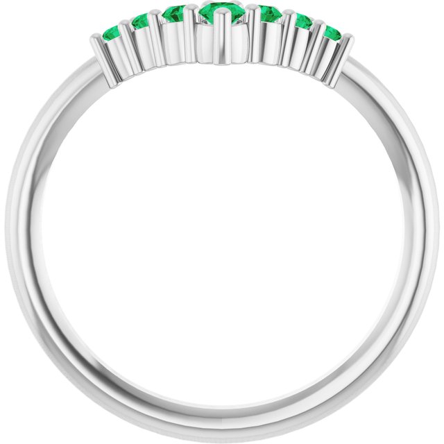 14K White Or Rose Gold Or Sterling Silver Round 2.25 Mm Polished Natural Diamond Graduated V Ring