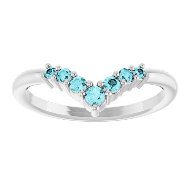 14K White Or Rose Gold Or Sterling Silver Round 2.25 Mm Polished Natural Diamond Graduated V Ring