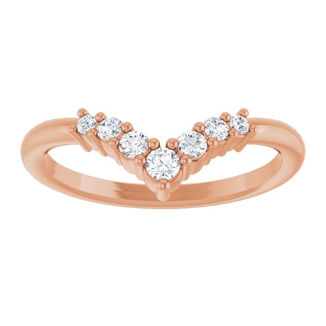 14K White Or Rose Gold Or Sterling Silver Round 2.25 Mm Polished Natural Diamond Graduated V Ring
