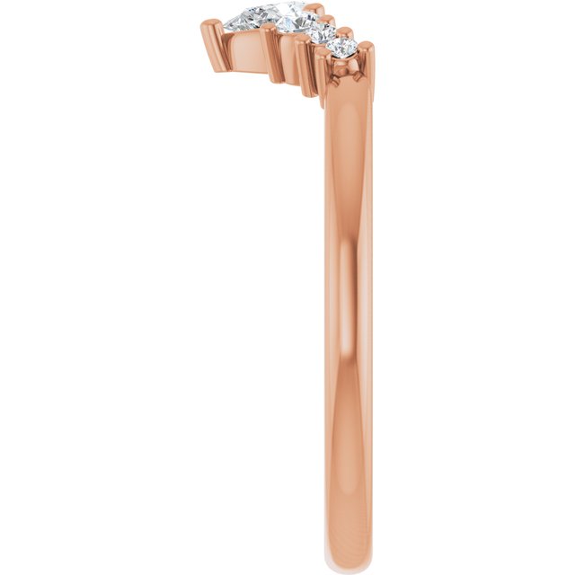 14K Yellow Or White Or Rose Gold Or Platinum Pear Polished Natural Diamond Contour Band