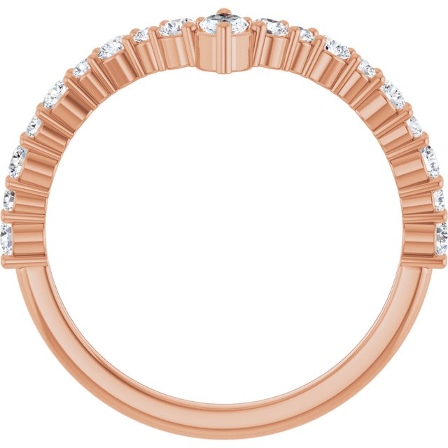 14K Yellow Or White Or Rose Gold Or Platinum Marquise 4.5 X 2.5 Mm Polished 1/2 Ctw Natural Diamond V Ring, Size 7