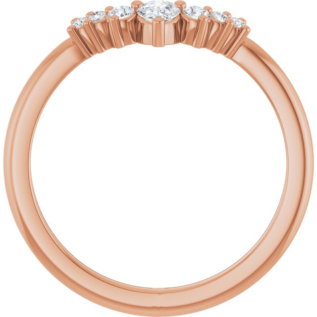 14K Yellow Or White Or Rose Gold Or Platinum Pear Polished Natural Diamond Contour Band