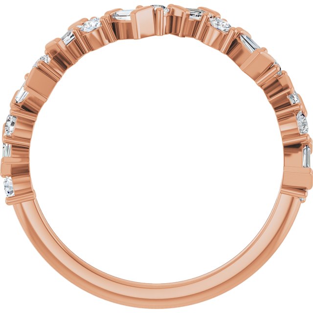 14K White Or Yellow Or Rose Gold Natural Diamond Polished 1/3 Ctw Diamond Anniversary Band, Size 7