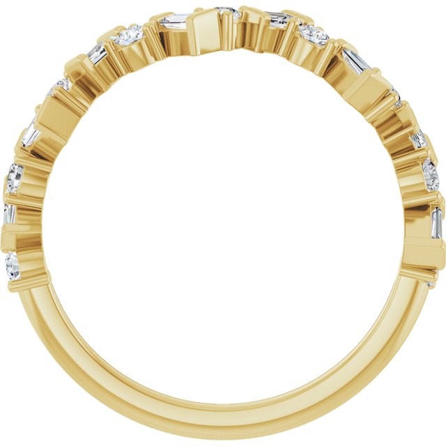 14K White Or Yellow Or Rose Gold Natural Diamond Polished 1/3 Ctw Diamond Anniversary Band, Size 7