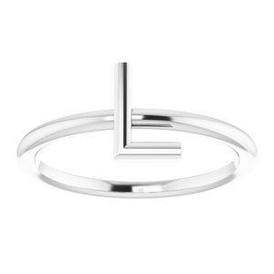 Sterling Silver Initial L Ring Size 7