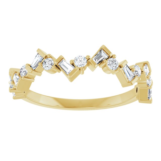 14K White Or Yellow Or Rose Gold Natural Diamond Polished 1/3 Ctw Diamond Anniversary Band, Size 7