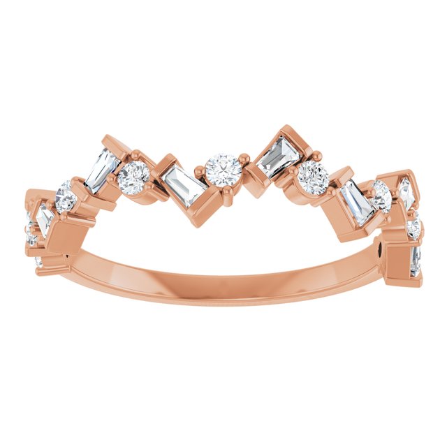 14K White Or Yellow Or Rose Gold Natural Diamond Polished 1/3 Ctw Diamond Anniversary Band, Size 7