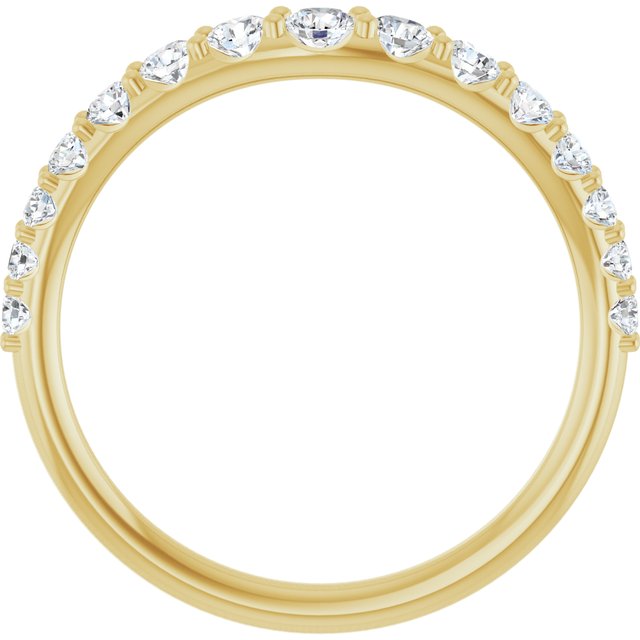 14K Yellow Or White Gold Or Platinum Round Polished Natural Diamond Graduated Contour Band