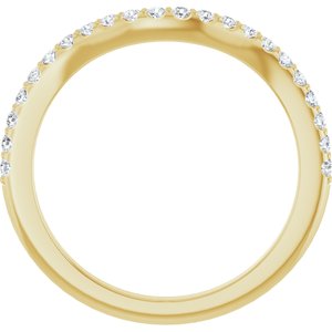 14K Yellow Gold Natural Diamond Round 1.4 Mm Polished 1/5 Ctw Natural Diamond Matching Band Size 7