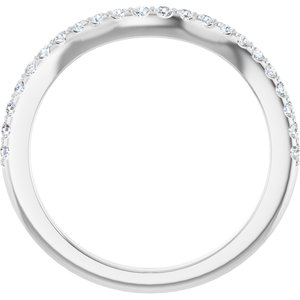 Platinum Natural Diamond Round 1.4 Mm Polished 1/5 Ctw Natural Diamond Matching Band Size 7