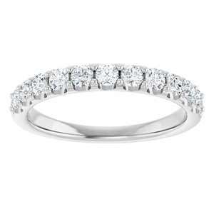 14K White Gold Round 2.4 Mm Polished 1/2 Ctw Lab-Grown Diamond Anniversary Band Size 7