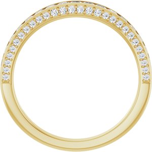 14K Yellow Gold Square 1.75 X 1.75 Mm 3/4 Ctw Natural Diamond Anniversary Band Size 7