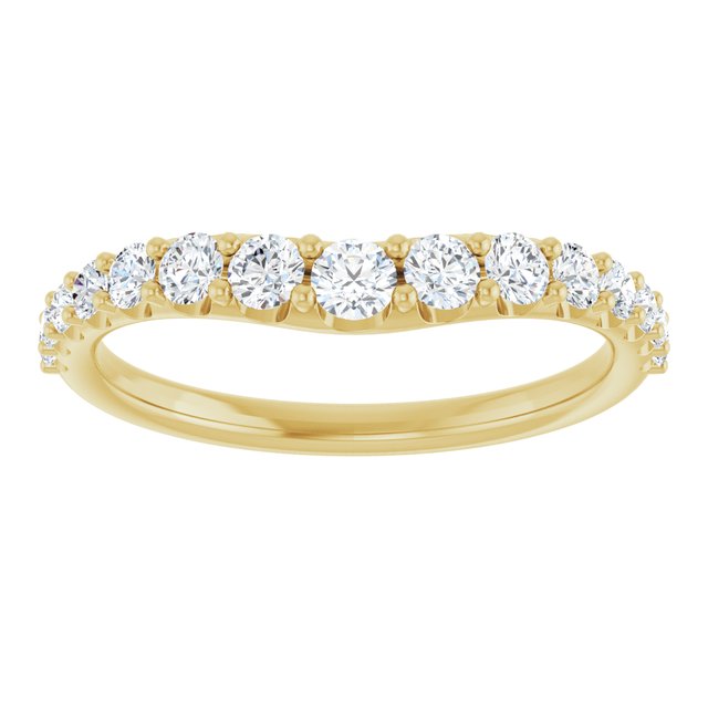 14K Yellow Or White Gold Or Platinum Round Polished Natural Diamond Graduated Contour Band