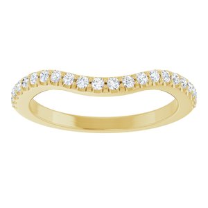 14K Yellow Gold Natural Diamond Round 1.4 Mm Polished 1/5 Ctw Natural Diamond Matching Band Size 7