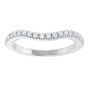 Platinum Natural Diamond Round 1.4 Mm Polished 1/5 Ctw Natural Diamond Matching Band Size 7